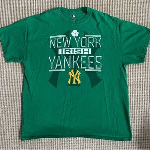 Green NY New York Yankees Irish Fan Shirt MLB Baseball Size XL St. Patrick’s Day
